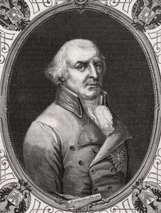 Karl Wilhelm Ferdinand, Duque de Brunswick-Lüneburg, grabado por Stephane Pannemaker después de Rambert, de 